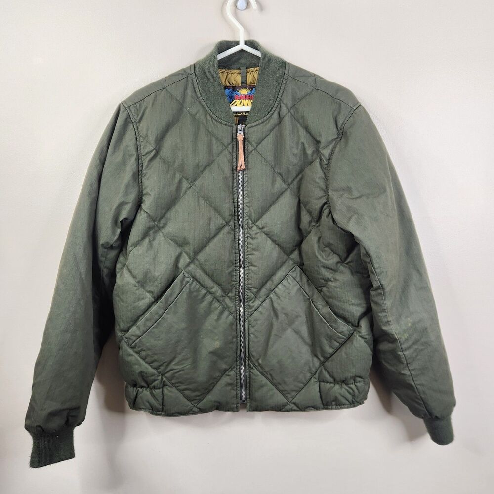Eddie Bauer Mens 1936 Skyliner Model Quilted Goose Down Bomber Jacket Large
